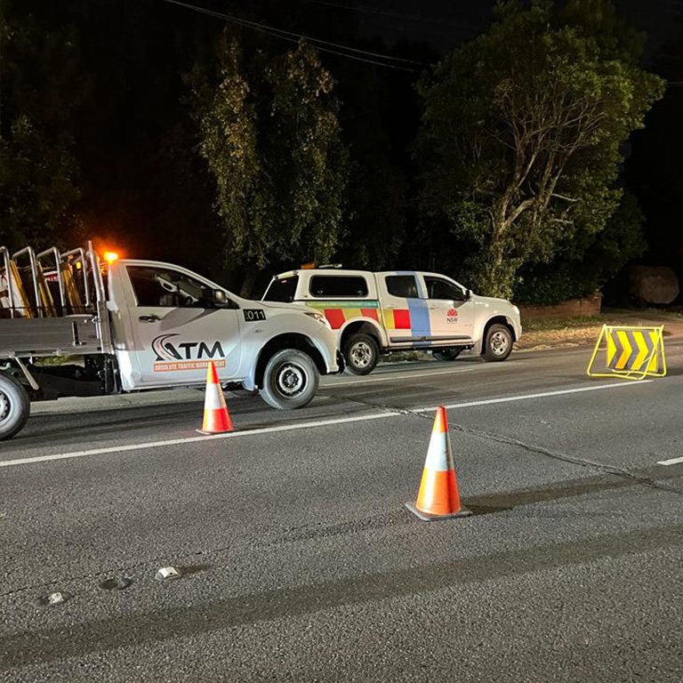 traffic control and NSW Gov utes